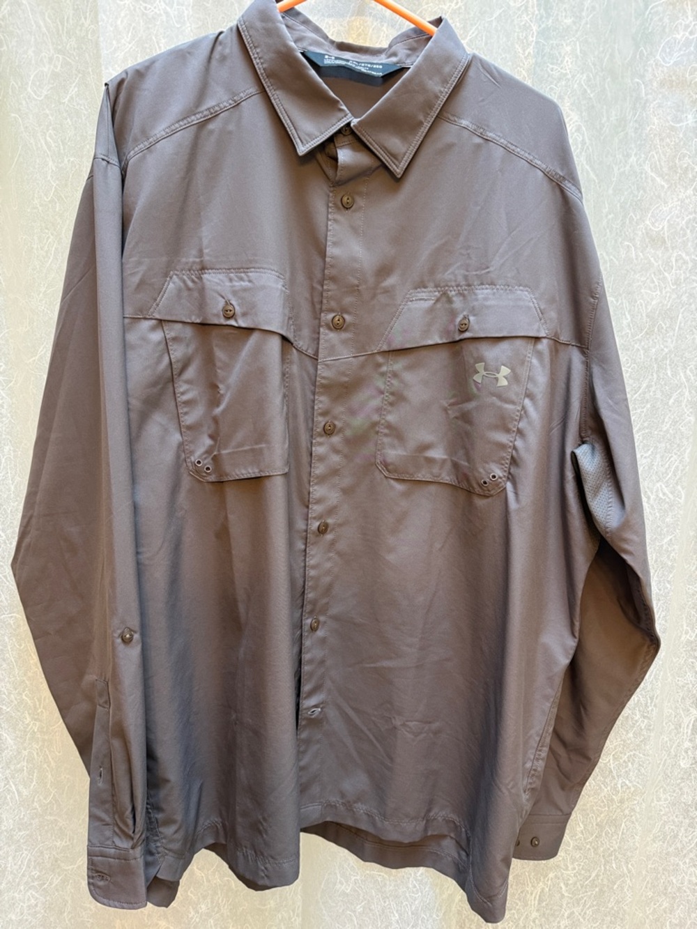 Under Armour Grey Long-Sleeve Button-Up Performance Shirt